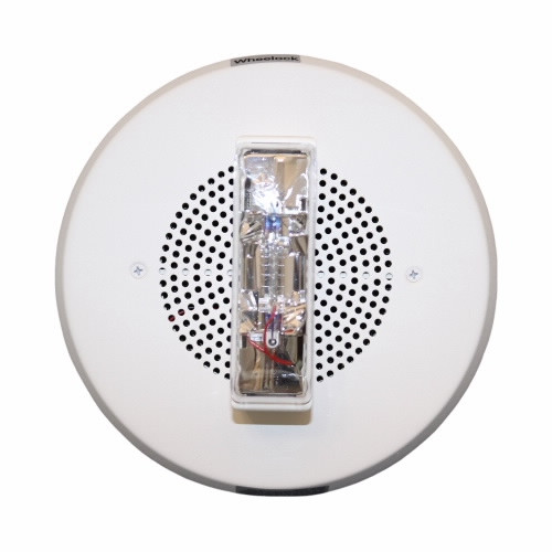 Wheelock Fire Alarm Speaker Strobe Light 70V / 25V (White, Ceiling, High Fidelity, ALERT lettering, Xenon Srobe) E90H-24MCC-ALW